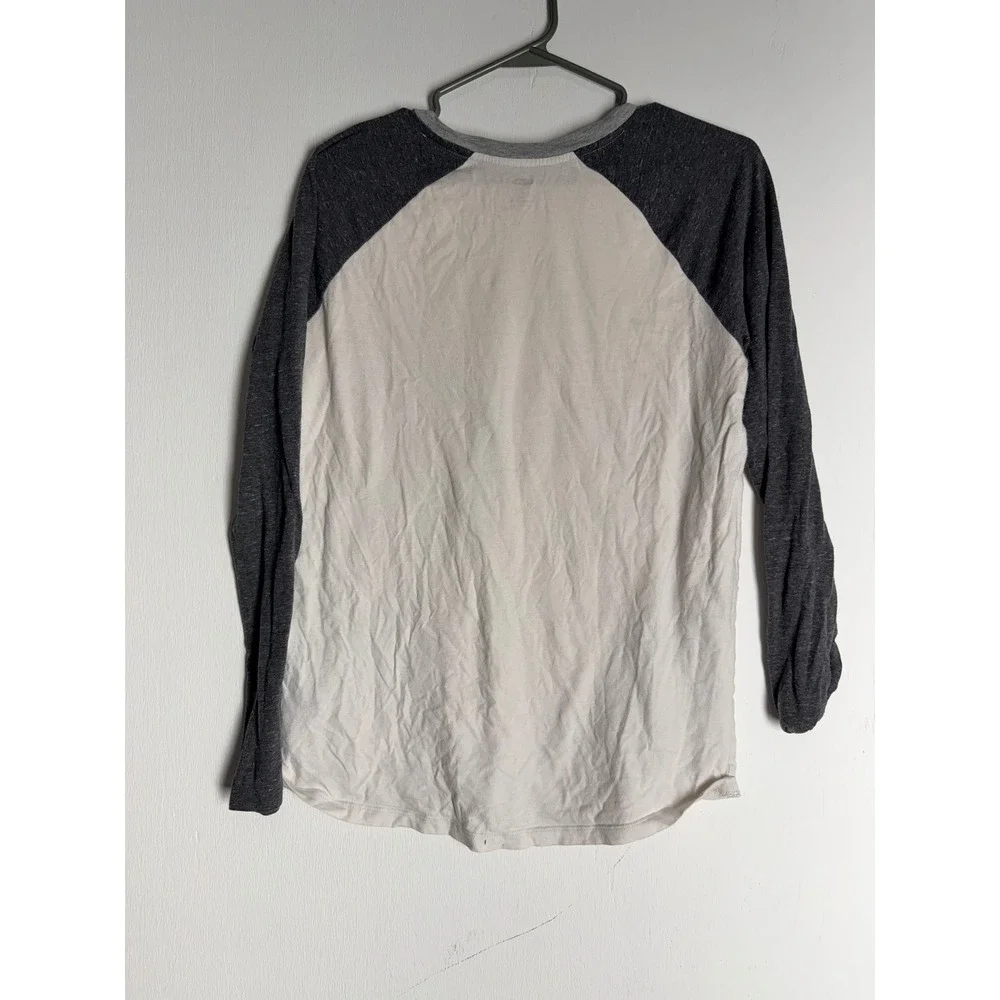 Old Navy Boys XXL 18 Baseball Tee Raglan Shirt Gray White Long Sleeve Regular
